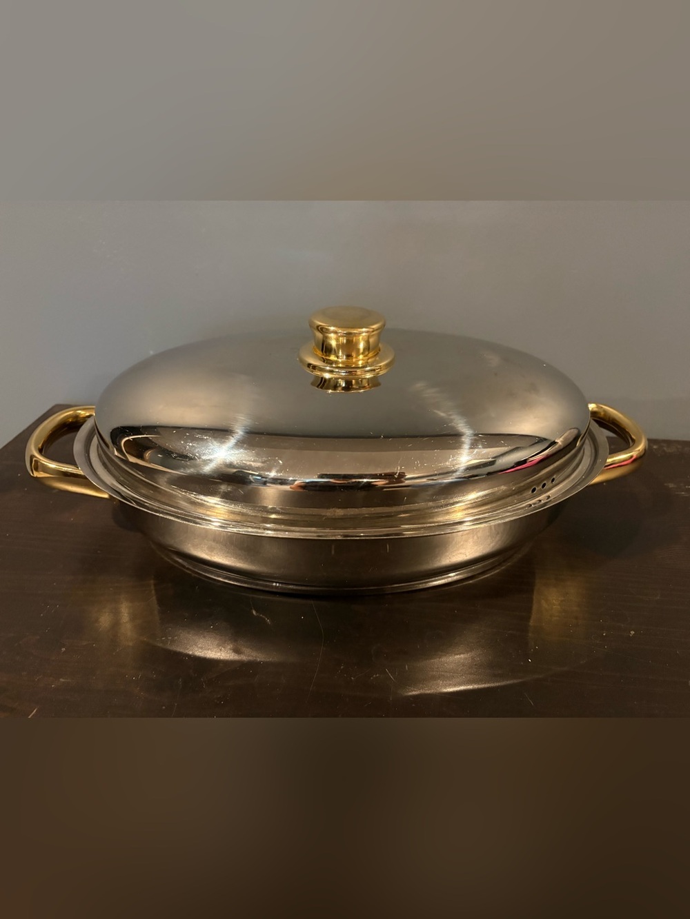 Command Performance Gold Cuisine Cookware Oval Roaster 18/10 Stainless Steel 12”